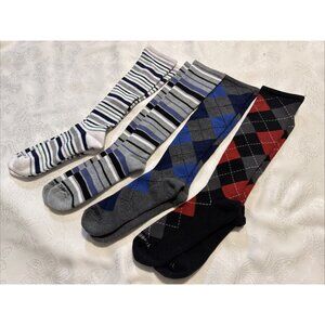 Tommie Copper 4 Pack SnugStay Knee High Compression Socks Mens 12-14.5